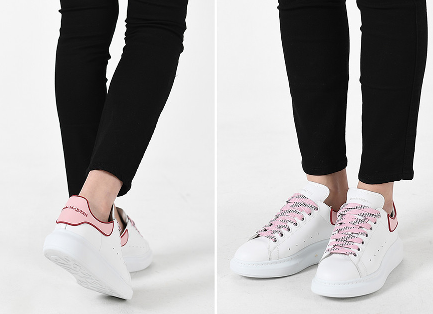 Alexander McQueen White Pink Carnelian Red