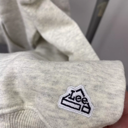 Lee Big Embroidered Logo Hoodie (Oatmeal & Navy)