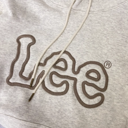 Lee Big Embroidered Logo Hoodie (Oatmeal & Navy)