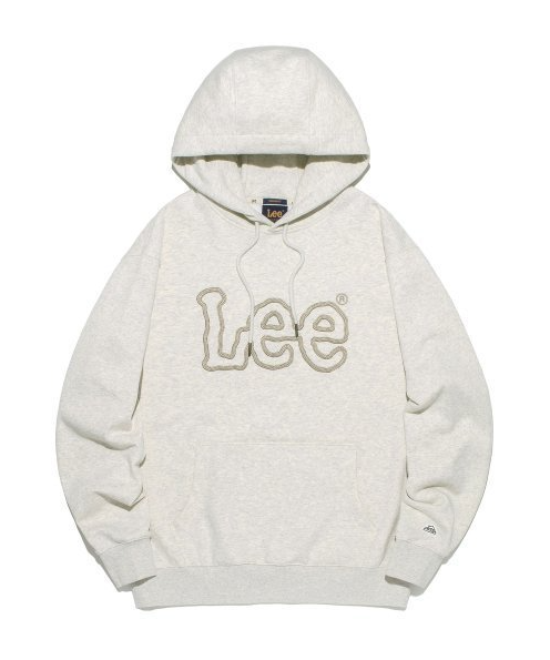 Lee Big Embroidered Logo Hoodie (Oatmeal & Navy)