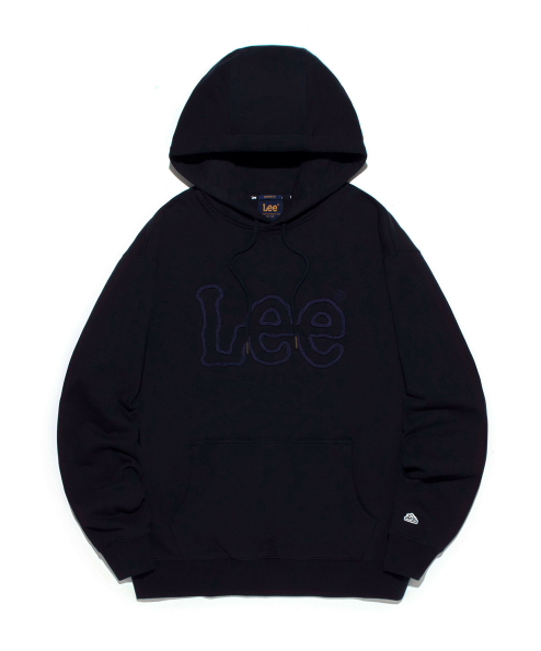 Lee Big Embroidered Logo Hoodie (Oatmeal & Navy)