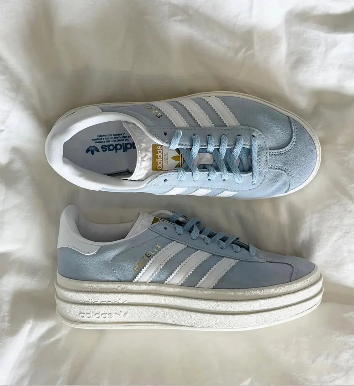 [厚底]Adidas Gazelle Bold Clear Sky - HADNUS