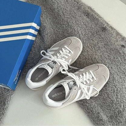 [厚底]Adidas Gazelle Bold Grey Two HQ6893 - HADNUS