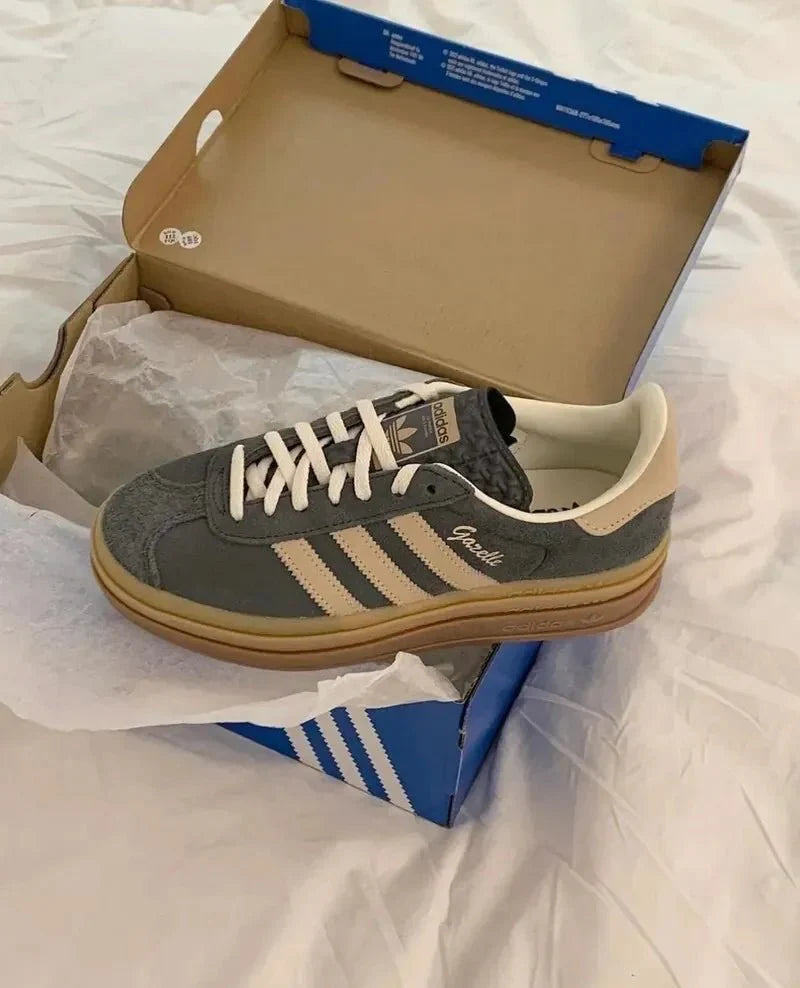 [厚底]Adidas Gazelle Bold 灰棕 IE0428 - HADNUS