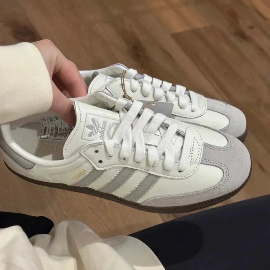 [海外限定]Adidas Samba OG White/Grey 灰白 - HADNUS