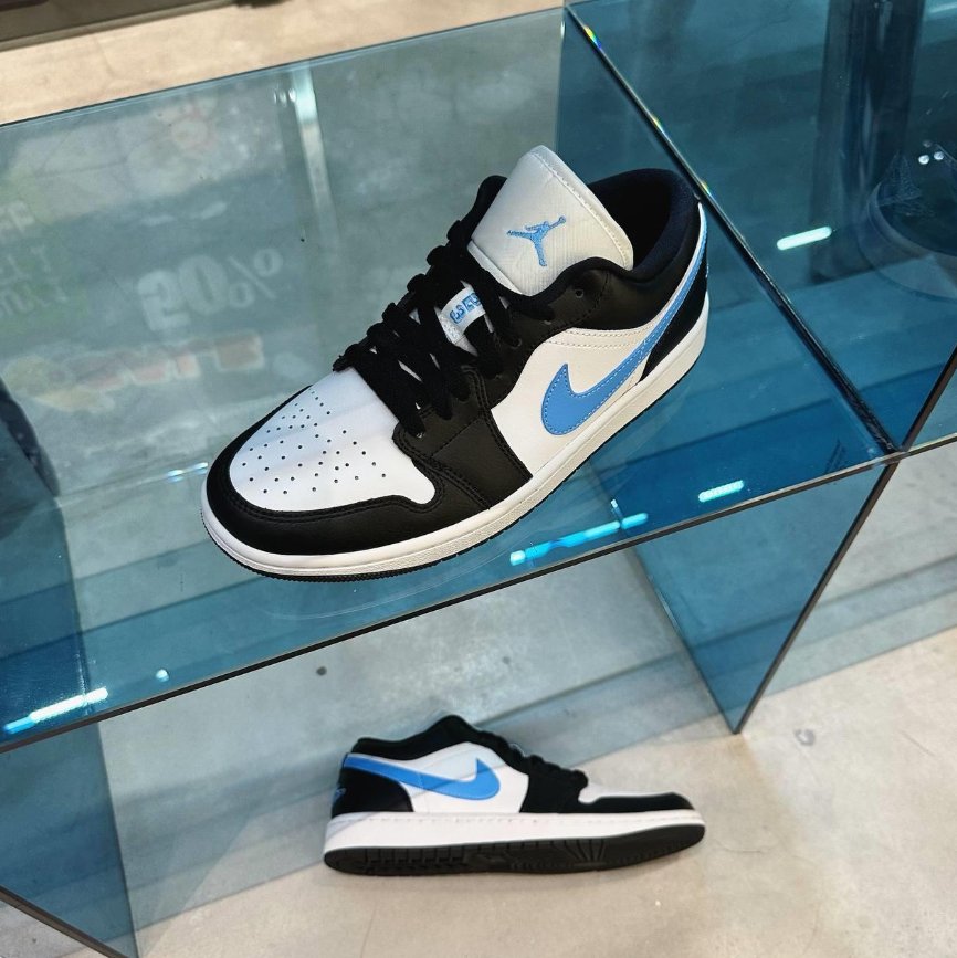 Air Jordan 1 Low Wmns Black University Blue - HADNUS