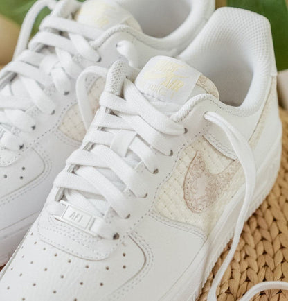 Nike Air Force 1 Low White Gold 刺繡 - HADNUS