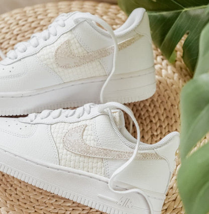 Nike Air Force 1 Low White Gold 刺繡 - HADNUS