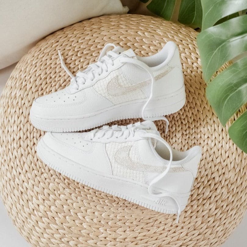 Nike Air Force 1 Low White Gold 刺繡 - HADNUS