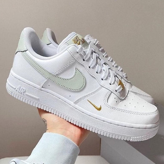 Nike Air Force 1 Low White Grey Gold - HADNUS