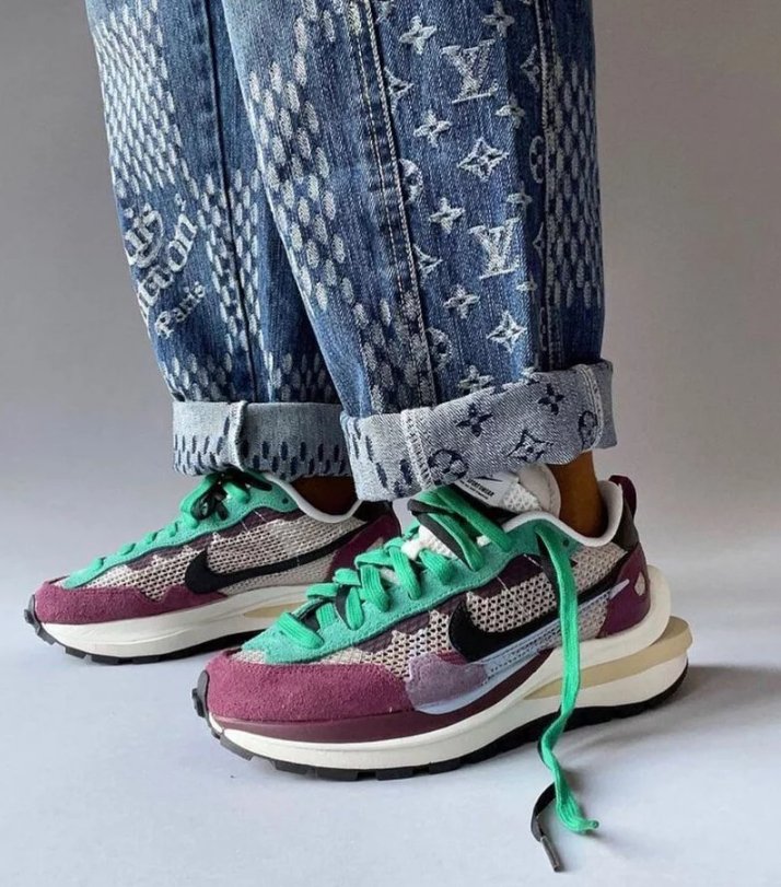 Sacai X Nike Vapor Waffle Purple Green - HADNUS